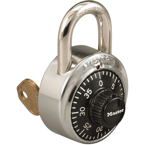 Cadenas de s&eacute;rie 1525 avec cl&eacute; de contr&ocirc;le en option, Combinaison, Acier inoxydable, Largeur de 1-7/8" Meunier Outillage Industriel