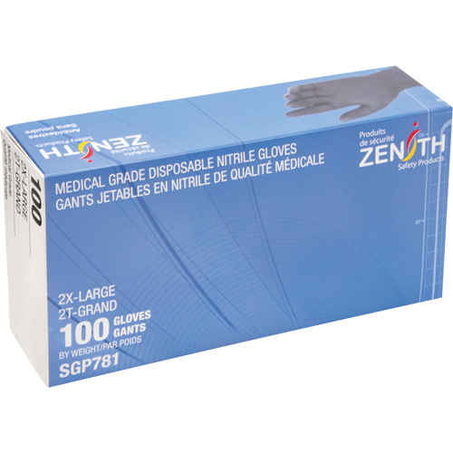 Puncture-Resistant Medical-Grade Disposable Gloves, 2X-Large, Nitrile, 5-mil, Powder-Free, Black, Class 2 Meunier Outillage Industriel
