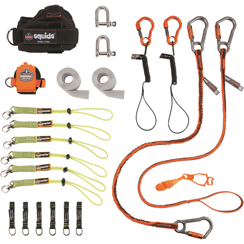 Trousse de longes de fixation d'outils pour monteurs de charpentes m&eacute;talliques et poseurs d'acier 3186 Squids Meunier Outillage Industriel