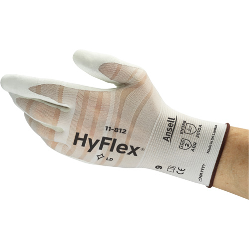 Hyflex&reg; 11-812 Gloves, 6, Foam Nitrile Coating, 18 Gauge, Nylon/Spandex Shell Meunier Outillage Industriel