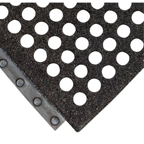 24/Seven&reg; Locksafe&reg; Anti-Fatigue Mat, Honeycomb, 3' x 3' x 5/8", Black, Natural Rubber Meunier Outillage Industriel