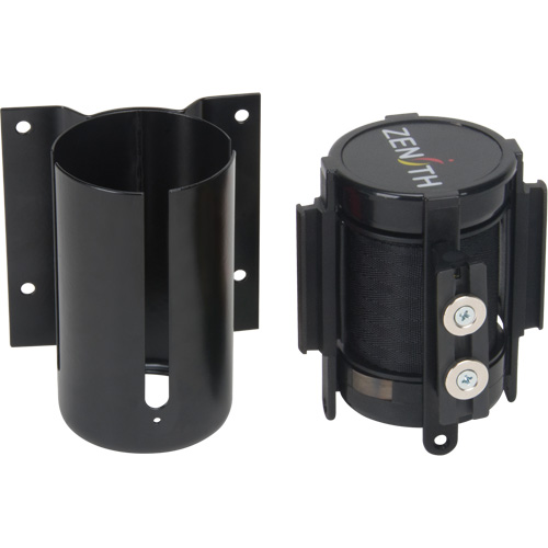 Wall Mount Barrier with Magnetic Tape, Steel, Screw Mount, 7', Black Tape Meunier Outillage Industriel