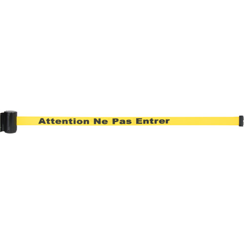 Magnetic Tape Cassette for Build-Your-Own Crowd Control Barrier, Attention ne pas entrer, 7', Yellow Tape Meunier Outillage Industriel