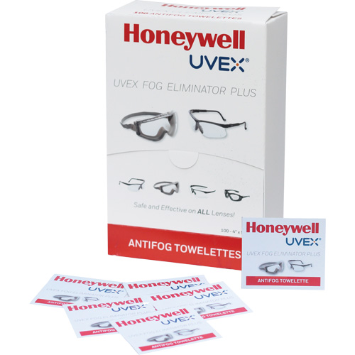 Uvex&reg; Fog Eliminator Plus Lens Towelettes, 4" x 5", Pack Of 100 Meunier Outillage Industriel