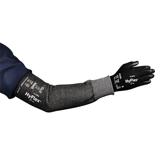 Manchon large r&eacute;sistant aux coupures HyFlex s&eacute;rie 11-280, Intercept, 12", ASTM ANSI niveau A4, Gris Meunier Outillage Industriel
