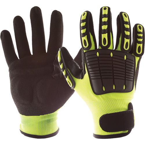 Gants de protection contre les chocs Back Tracker avec protection dorsale de la main, Petit, Paume en Nitrile, Poignet Boucle et crochet Meunier Outillage Industriel