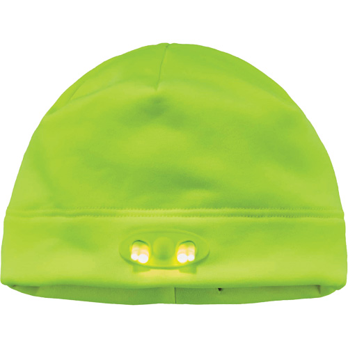 N-Ferno&reg; Skull Cap Beanie Hat with LED Lights, One Size, High-Visibility Lime Green Meunier Outillage Industriel
