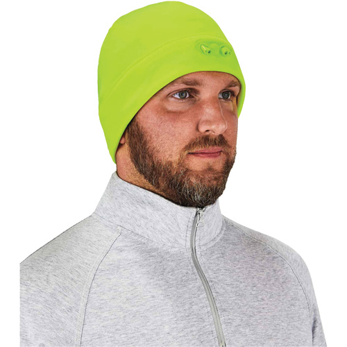N-Ferno&reg; Skull Cap Beanie Hat with LED Lights, One Size, High-Visibility Lime Green Meunier Outillage Industriel
