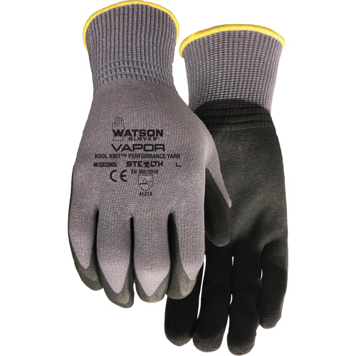 Gants enduits Stealth Vapour, Petit, R&ecirc;vetement Mousse de PVC, Calibre 15, Enveloppe en Nylon Meunier Outillage Industriel