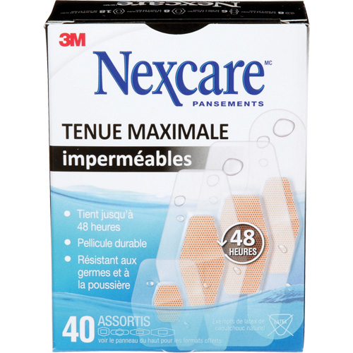 Nexcare Max-Hold Waterproof Bandages, Assorted, Plastic, Sterile Meunier Outillage Industriel