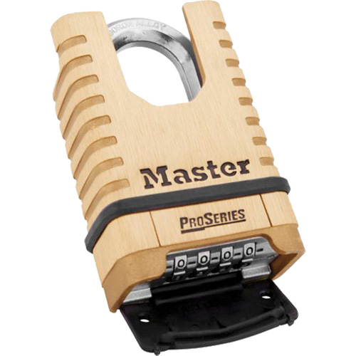 ProSeries&reg; Shrouded Combination Padlock, Brass, Solid Brass, 2-1/4" Width Meunier Outillage Industriel