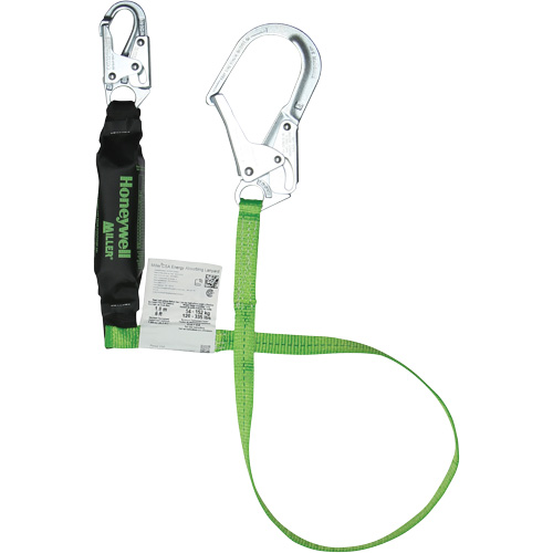 Miller&reg; HP Shock-Absorbing Lanyard, 6', Scaffold Hook Center, Locking Snap Hook Leg Ends, Polyester Meunier Outillage Industriel