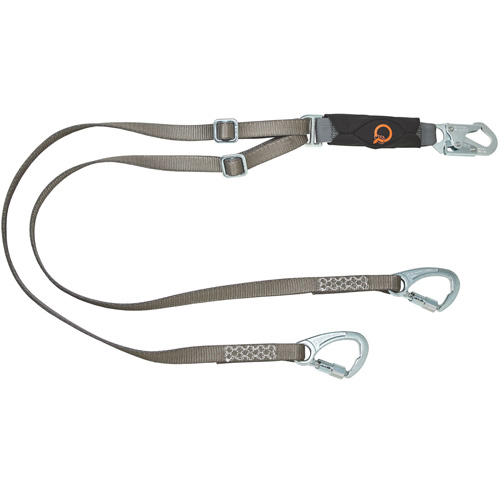V-Series Tie-Back Lanyard, 6', Carabiner Center, Snap Hook Leg Ends, Nylon Meunier Outillage Industriel