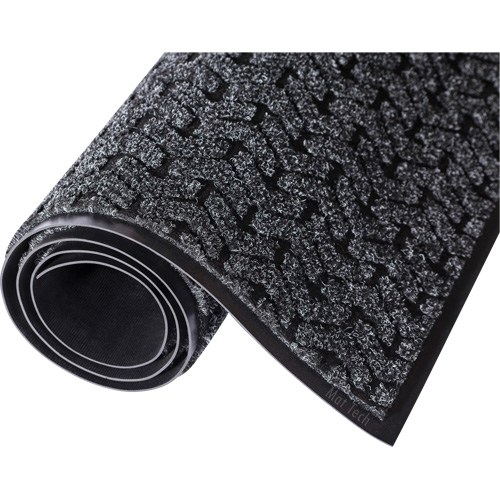 Tire-Track Performance Entrance Mats, Wiper/Scraper, 4' x 8' x 3/8", Charcoal Meunier Outillage Industriel