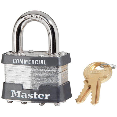 Laminated Padlock, Silver, Keyed Alike, Laminated Steel, 1-3/4" Width Meunier Outillage Industriel