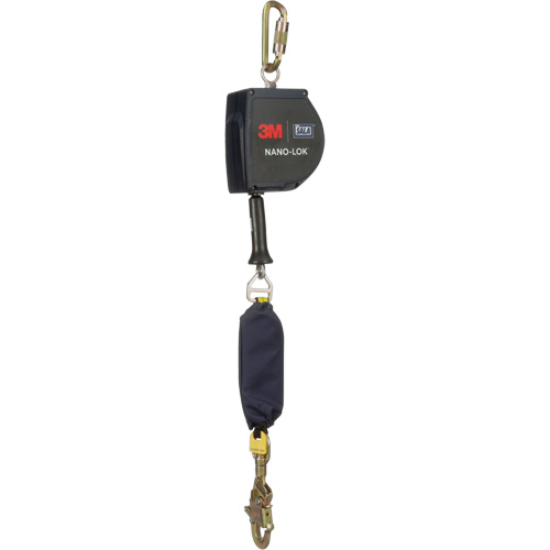 Cordage de s&eacute;curit&eacute; autor&eacute;tractable allong&eacute; Nano-Lok, 15', Acier galvanis&eacute;, Pivotant Meunier Outillage Industriel