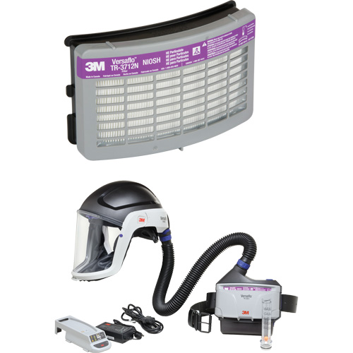 Versaflo Heavy Industry PAPR Kit, Hard Hat & Faceshield, Lithium-Ion Battery Meunier Outillage Industriel