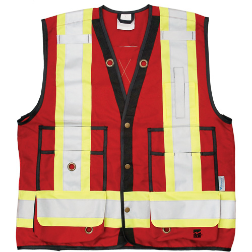Open Road&reg; Surveyor Vest, Red, Large, Polyester Meunier Outillage Industriel