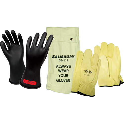 Ensemble de gants isol&eacute;s contre l'&eacute;lectricit&eacute; Salisbury, ASTM classe 0, Taille 9, 11" lo Meunier Outillage Industriel