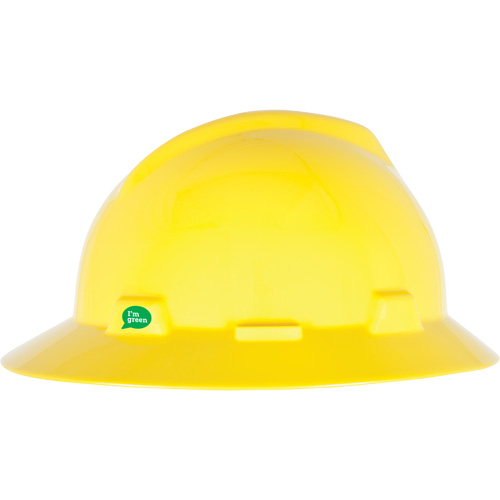 Casque de s&eacute;curit&eacute; &agrave; bord complet V-Gard GREEN avec fentes, R&eacute;pond aux normes CSA type 1, Suspension Rochet Meunier Outillage Industriel