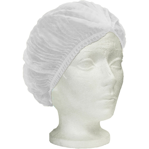 Bonnet bouffant pliss&eacute; Ronco Care, Polypropyl&egrave;ne, 24", Blanc Meunier Outillage Industriel