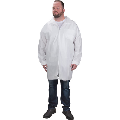 Protective Lab Coat, Microporous, White, Medium Meunier Outillage Industriel