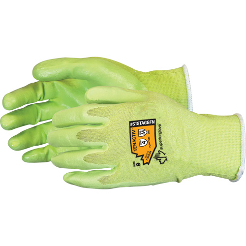 Gants &agrave; haute visibilit&eacute; en fibre de filament composite r&eacute;sistants aux coupures, Taille 5, Calibre 18, Rev&ecirc;tement Mousse de nitrile, Enveloppe en TenActiv, ANSI/ISEA 105 niveau 4 Meunier Outillage Industriel