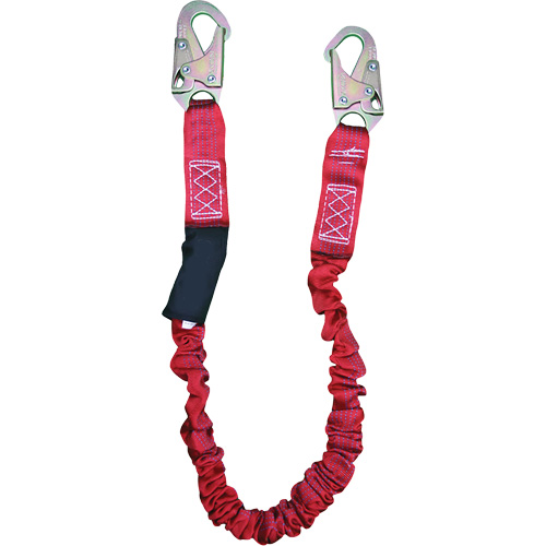ShockSorb Internal Shock Lanyard, 6', Snap Hook Center, Snap Hook Leg Ends, Polyester Meunier Outillage Industriel