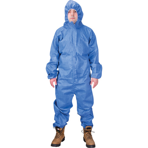 Hooded Coveralls, Medium, Blue, SMS Meunier Outillage Industriel