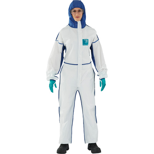AlphaTec 1800 Comfort 3-Piece Coveralls, Large, Blue/White, Microporous/SMS Meunier Outillage Industriel