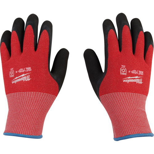 Winter Dipped Gloves, Size 2X-Large, 15 Gauge, Rubber Latex Coated, Nylon Shell, ASTM ANSI Level A2 Meunier Outillage Industriel