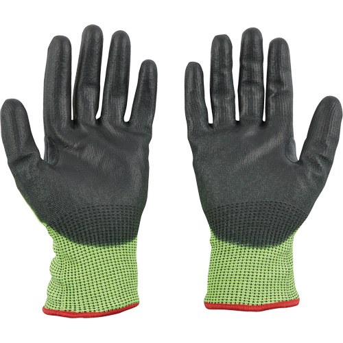High Visibility Dipped Gloves, Size 2X-Large, 15 Gauge, Polyurethane Coated, Polyethylene Shell, ASTM ANSI Level A5 Meunier Outillage Industriel