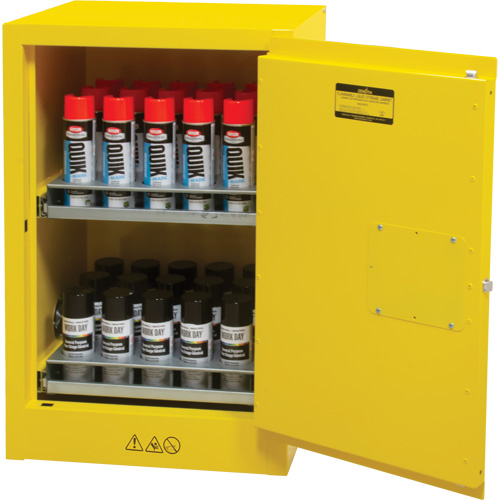 Flammable Aerosol Storage Cabinet, 12 gal., 1 Door, 23" W x 35" H x 18" D Meunier Outillage Industriel
