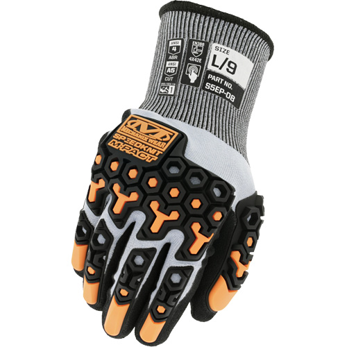 SpeedKnit M-Pact&reg; Cut-Resistant Impact Gloves, Size 7/Small, 18 Gauge, Nitrile Coated, HPPE/Tungsten Shell, ASTM ANSI Level A5/EN 388 Level E Meunier Outillage Industriel