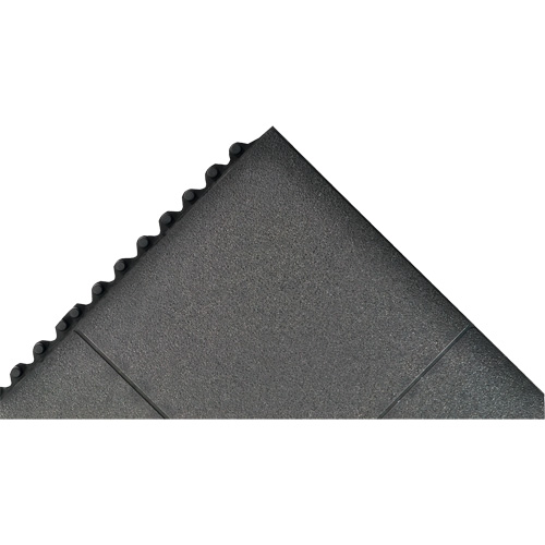 Cushion-Ease&reg; Interlocking Anti-Fatigue Mat, Pebbled, 3' x 3' x 3/4", Black, Natural Rubber Meunier Outillage Industriel