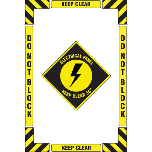 "Electrical Panel" Floor Marking Kit, Adhesive, English with Pictogram Meunier Outillage Industriel