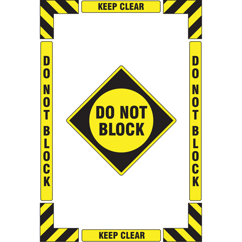 Trousse de marquage du sol ?Keep Clear Do Not Block? (se tenir &agrave; l&eacute;cart - ne pas encombrer), Adh&eacute;sif, Anglais avec pictogramme Meunier Outillage Industriel