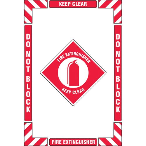 "Fire Extinguisher" Floor Marking Kit, Adhesive, English with Pictogram Meunier Outillage Industriel
