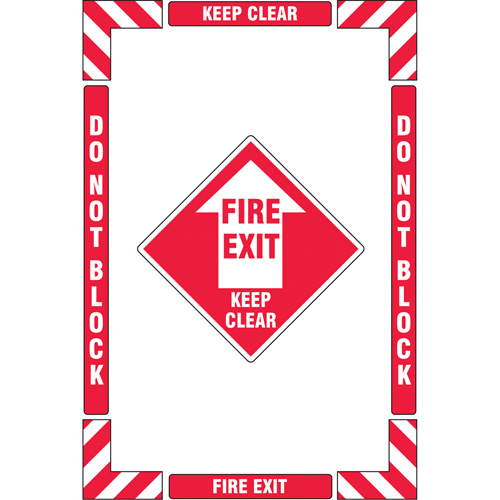 "Fire Exit" Floor Marking Kit, Adhesive, English with Pictogram Meunier Outillage Industriel