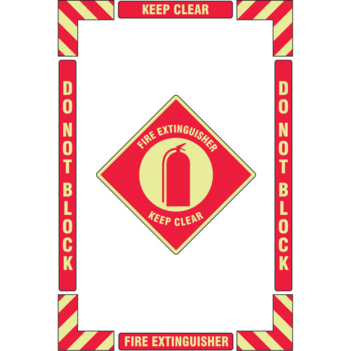 "Fire Extinguisher" Floor Marking Kit, Adhesive, English with Pictogram Meunier Outillage Industriel