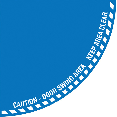 Signalisation au sol ?Caution? (attention) pour porte battante en quart de cercle, Adh&eacute;sif, Anglais avec pictogramme Meunier Outillage Industriel