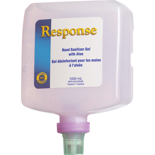 Response&reg; Hand Sanitizer Gel with Aloe, 1000 ml, Pump Bottle, 70% Alcohol Meunier Outillage Industriel