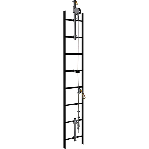 Syst&egrave;me de s&eacute;curit&eacute; vertical &agrave; c&acirc;ble 20' Lad-Saf, Acier galvanis&eacute; Meunier Outillage Industriel