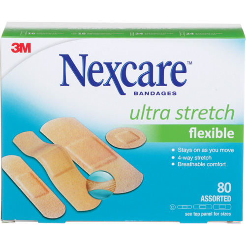 Nexcare Ultra Stretch Bandages, Assorted, Plastic, Non-Sterile Meunier Outillage Industriel