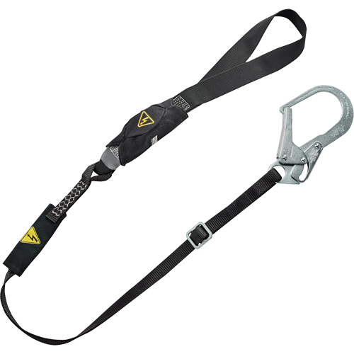 V-Series Utility Energy Absorbing Lanyard, 6', Rebar Hook Center, Snap Hook Leg Ends, Nylon Meunier Outillage Industriel