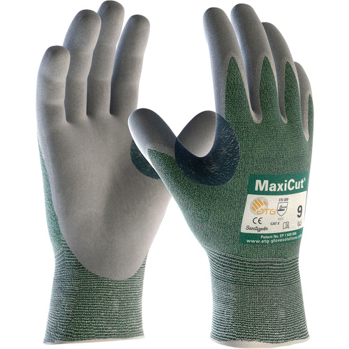 Gants en tissu technique r&eacute;sistant aux coupures ATG MaxiCut, Taille Grand, Calibre 15, Rev&ecirc;tement Nitrile, Enveloppe en Fil technique, ASTM ANSI niveau A2/EN 388 niveau 3/EN 388 niveau B Meunier Outillage Industriel