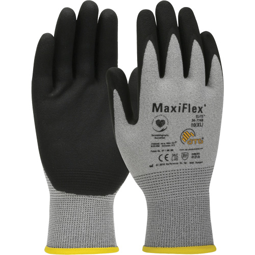 Gants compatibles avec les &eacute;crans tactiles ultral&eacute;gers ATG MaxiFlex Elite, Grand, R&ecirc;vetement Nitrile, Calibre 18, Enveloppe en Nylon Meunier Outillage Industriel