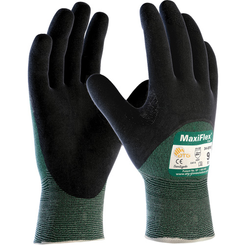 ATG MaxiFlex&reg; Cut Seamless Cut Resistant Gloves, Size Large, 15 Gauge, Nitrile Coated, Engineered Yarn Shell, ASTM ANSI Level A2/EN 388 Level 3/EN 388 Level B Meunier Outillage Industriel