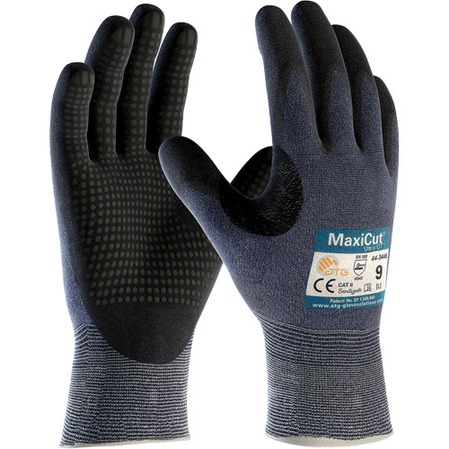 Gants ATG MaxiCut Ultra DT, Taille Grand, Calibre 15, Rev&ecirc;tement Nitrile, Enveloppe en Fil technique, ASTM ANSI niveau A3/EN 388 niveau 5/EN 388 niveau C Meunier Outillage Industriel