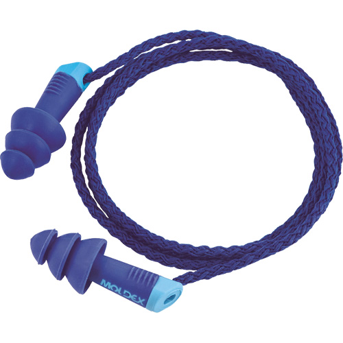 Alphas Metal Detectable Reusable Earplugs, Corded, One-Size, Bulk - Polybag, 27 NRR dB Meunier Outillage Industriel